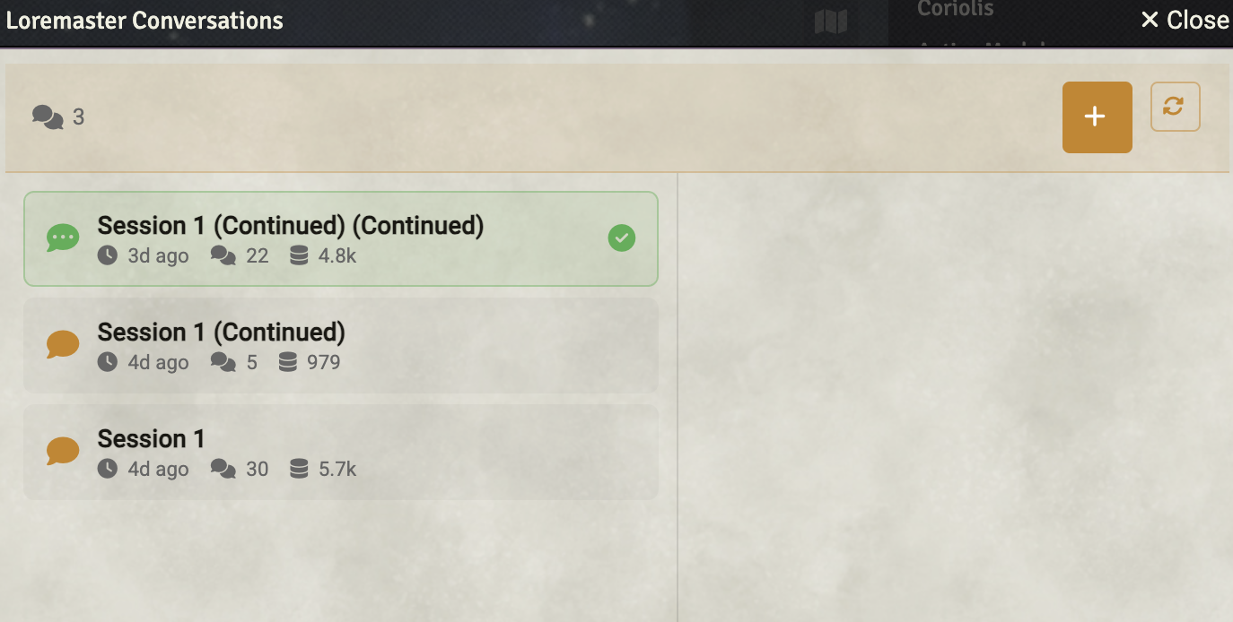 Chat integration showing Loremaster responses
