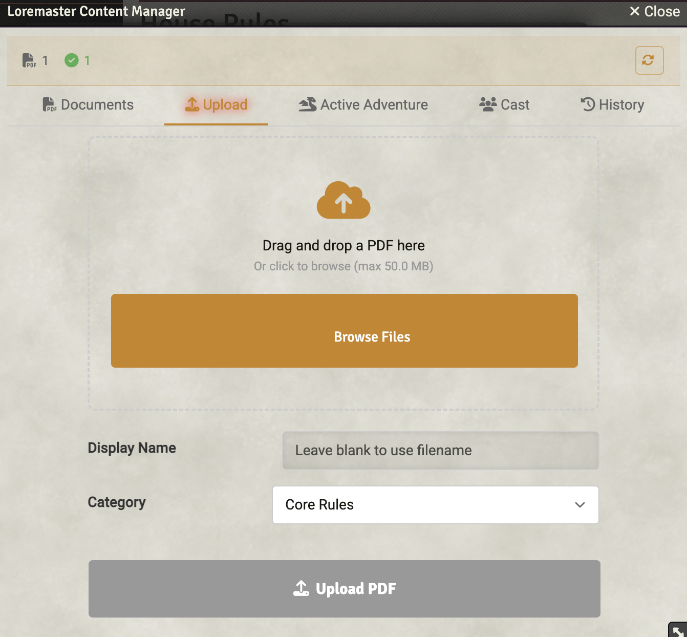 Chat integration showing Loremaster responses