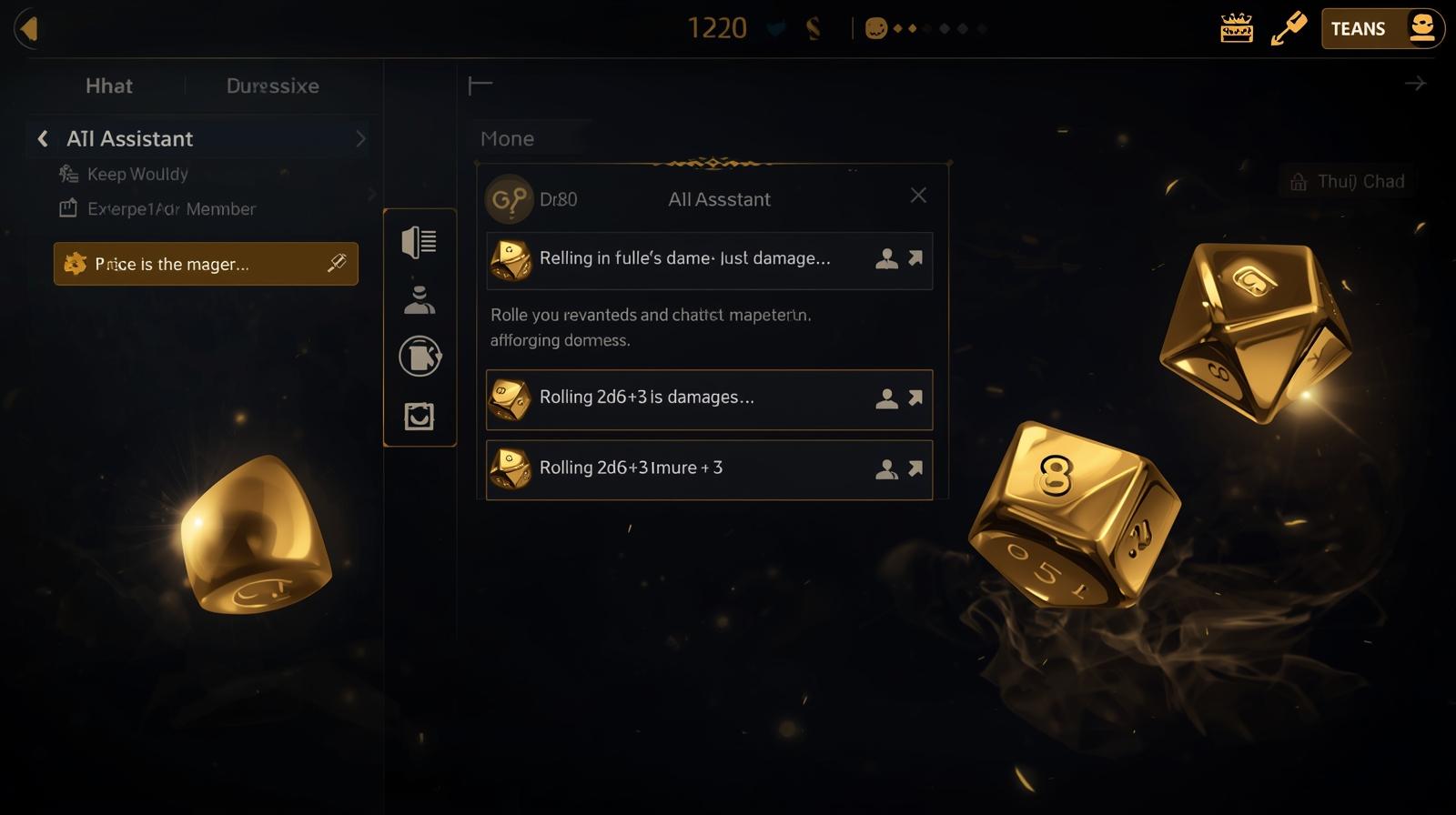 Tool execution showing dice rolls and actor queries in chat